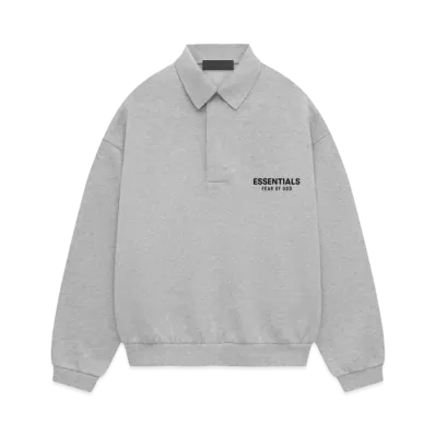 FEAR OF GOD ESSENTIALS Fleece Polo "Light Heather Gray"