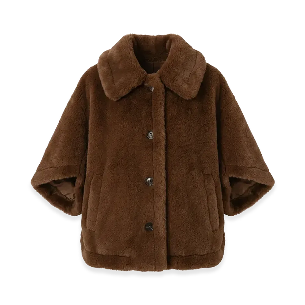 Max Mara Women's Corvino4 Teddy Bear Cape "Brown"