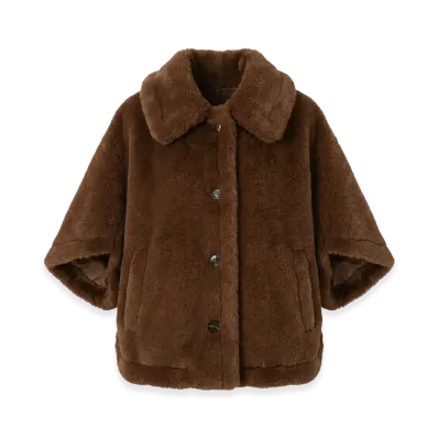 Max Mara Women's Corvino4 Teddy Bear Cape "Brown"