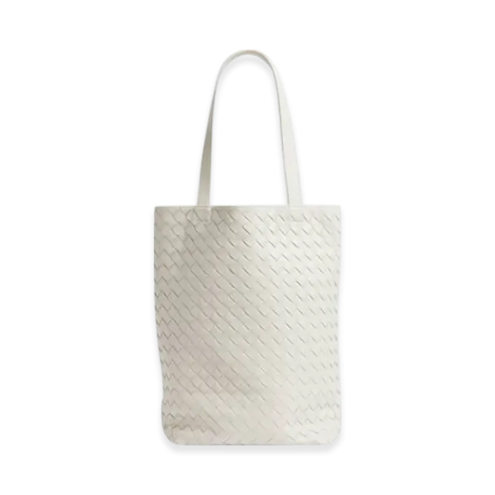 Bottega Veneta Small Intrecciato North-South Tote "White"