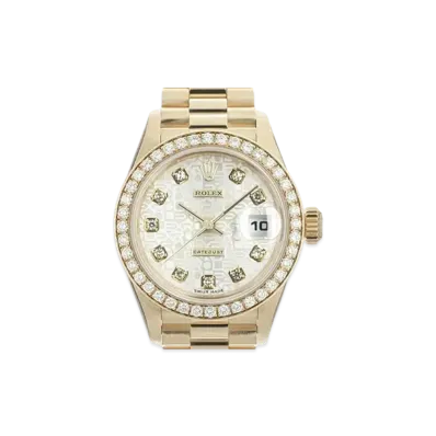 ROLEX Lady-Datejust 10P Diamonds "Silver Computer/Yellow Gold"
