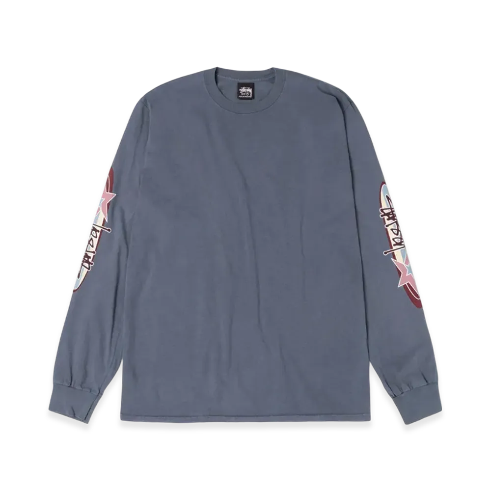 Stussy Two Star LS Tee Pigment Dyed "Navy"
