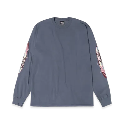 Stussy Two Star LS Tee Pigment Dyed "Navy"