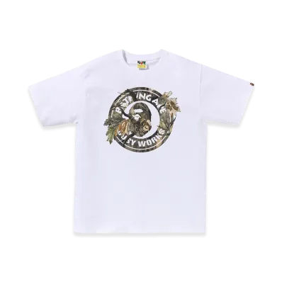 A BATHING APE Busy Works Tee "White/Brown"