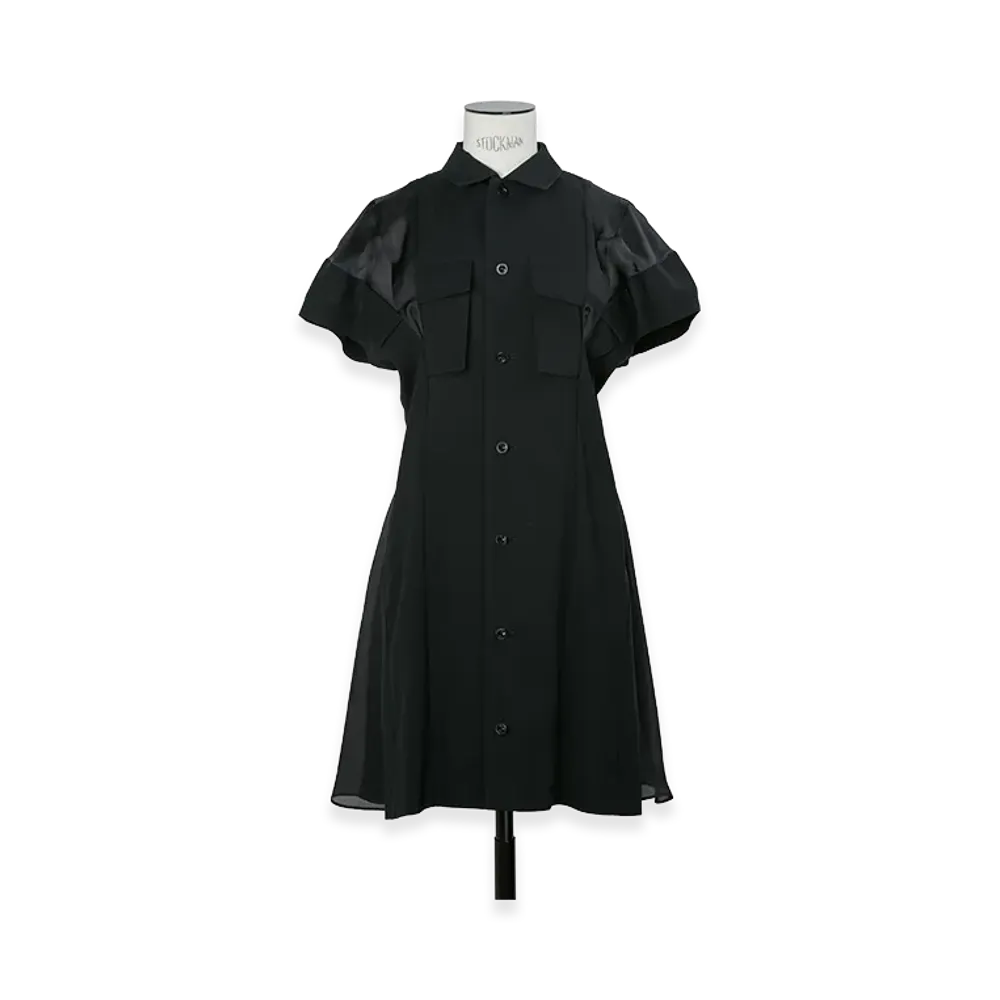 sacai Women's Wool Suiting Dress "Black"