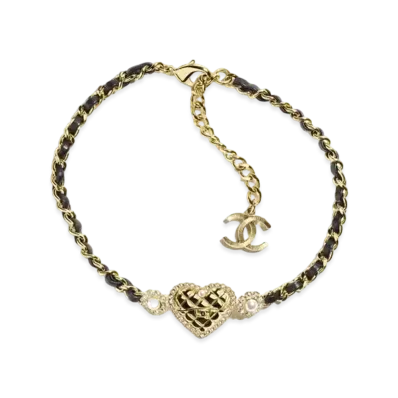 CHANEL Choker Metal, Lambskin, Glass Pearls & Strass "Gold/Black/Crystal/Pearly White"