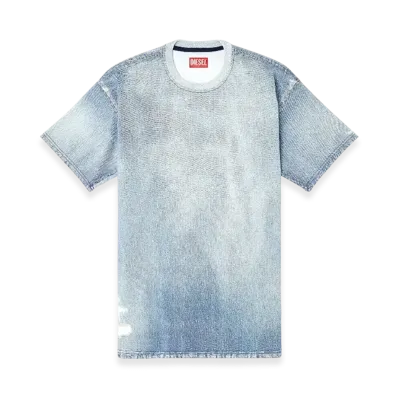 Diesel D-Box Jogg T-Shirt In Printed Bleach-Effect Joggjeans "Light Blue"