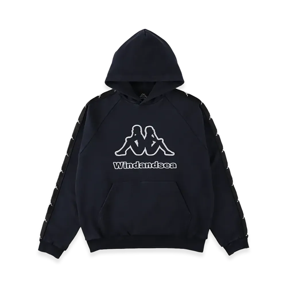WIND AND SEA x KAPPA Hooded Sweatshirt "Navy"