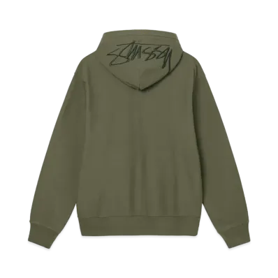 Stussy BACK HOOD EMBROIDERED HOODIE "Olive"