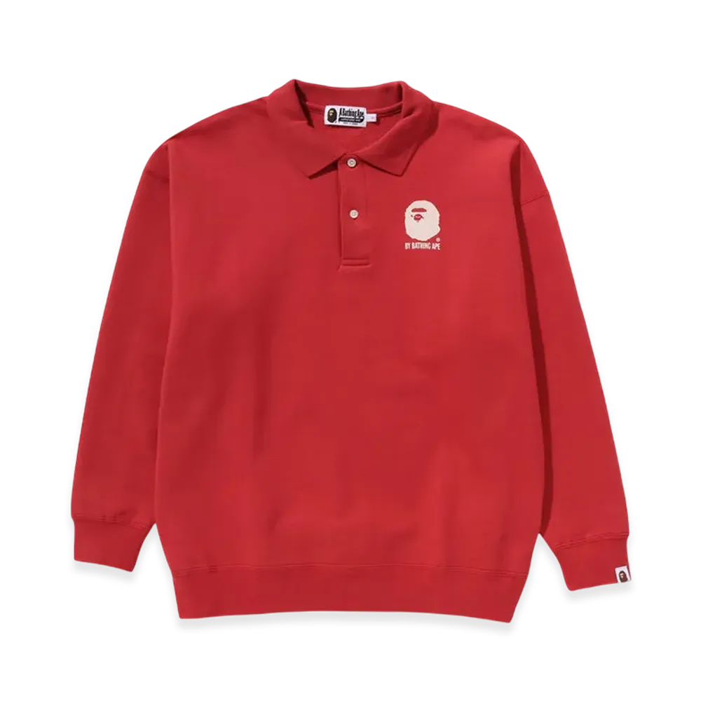 A BATHING APE By Bathing L/S Polo Shirt "Red"