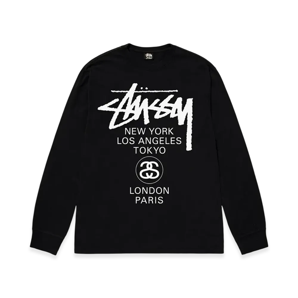 Stussy World Tour LS Tee 2023 "Black"