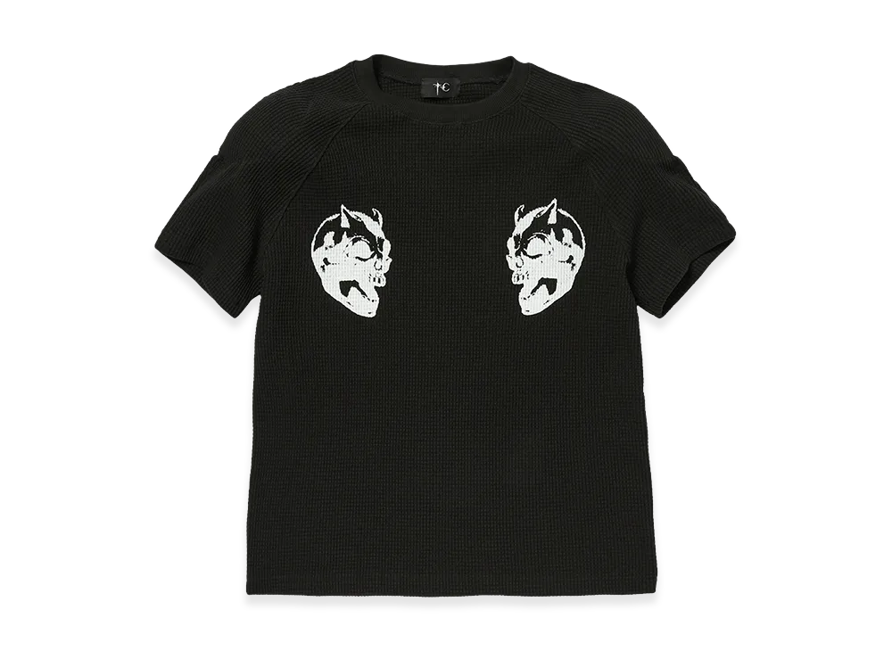 THUG CLUB Bulk Shoulder Waffle T-Shirt "Black"