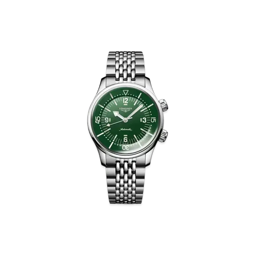 Longines Legend Diver 39mm "Stainless Steel/Green Lacquer Polish" L3.764.4.06.6