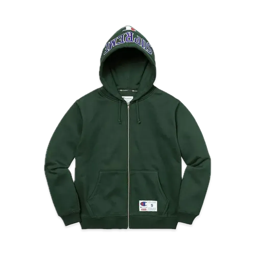 Supreme x Champion Arc Logo Zip Up Sweat "Bright Green"