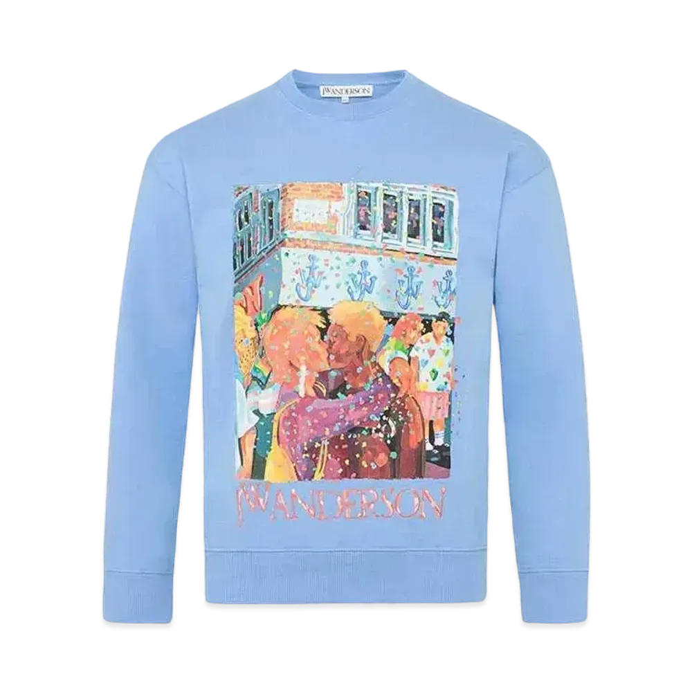 JW ANDERSON Pride Capsule Graphic Print Sweatshirt "Blue"