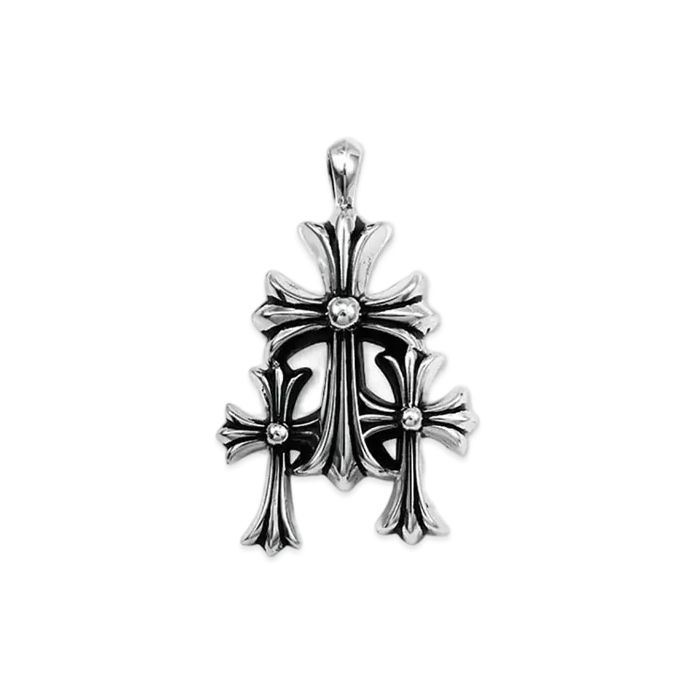 Chrome Hearts 3 CH Cross Small Pendant Top "Silver"