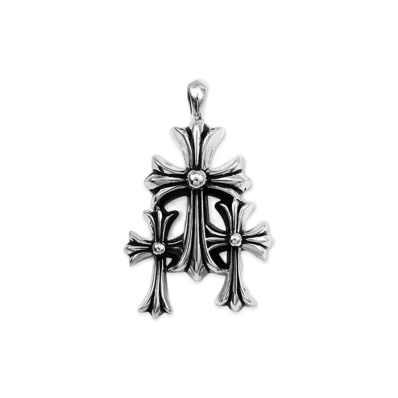 Chrome Hearts 3 CH Cross Small Pendant Top "Silver"