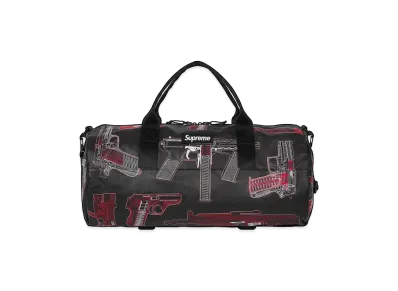 Supreme Guns Embroidered Leather Duffle Bag "Black"