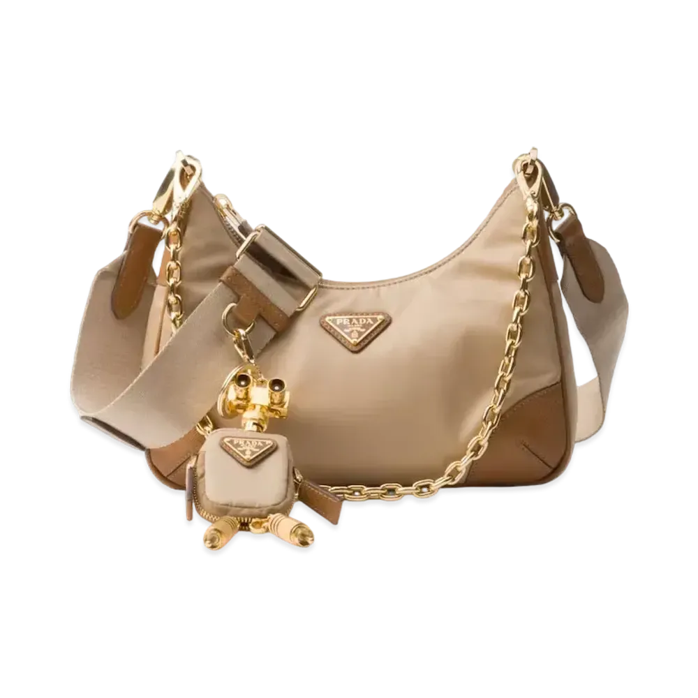 PRADA Re-Edition 2005 Re-Nylon and Saffiano Leather Bag "Camel"
