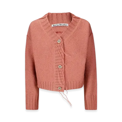 Acne Studios Women's Frayed Cardigan "Light Pink"