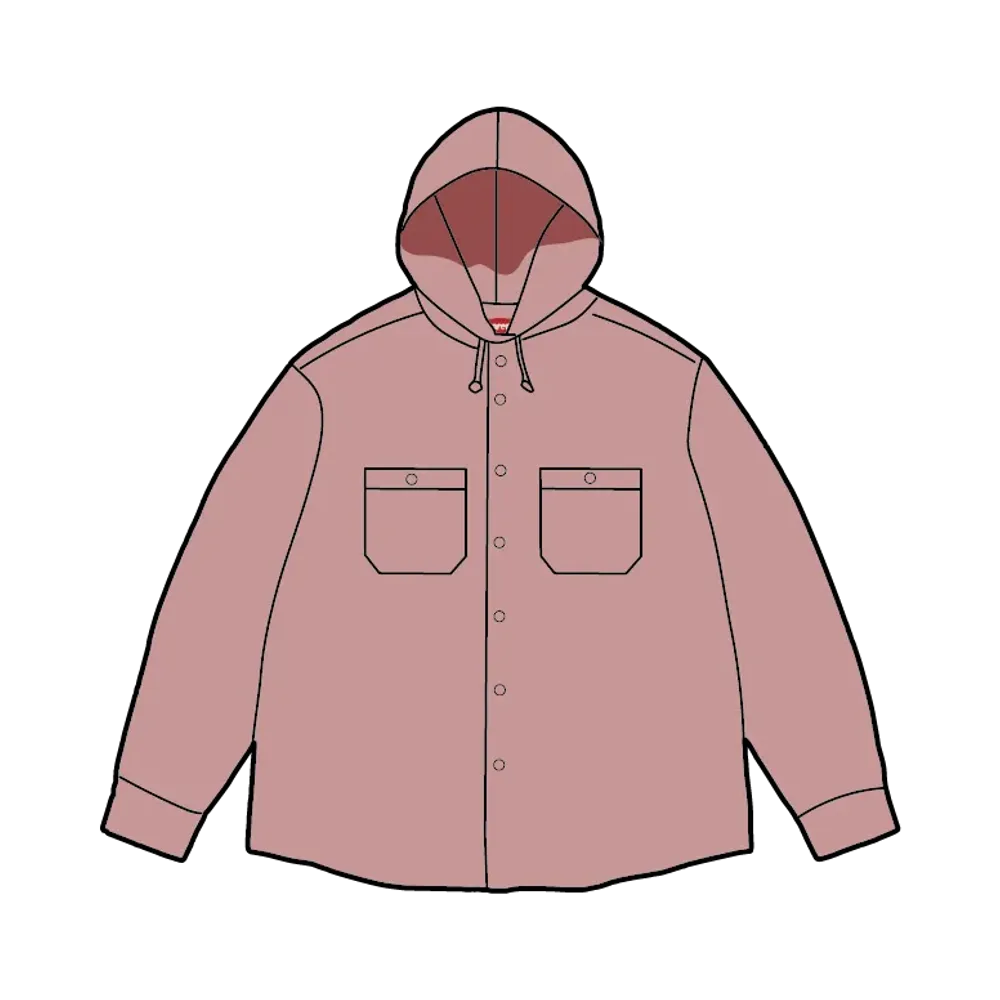 Supreme Hooded Denim Shirt "Dusty Pink"