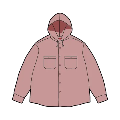 Supreme Hooded Denim Shirt "Dusty Pink"