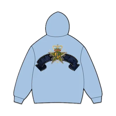 Supreme Crest Zip Up Hooded Sweatshirt "Light Blue"
