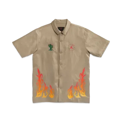 Air Jordan x Travis Cactus Jack Button Down Shirt "Khaki Desert"