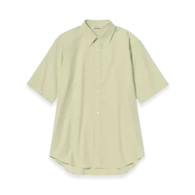 AURALEE Washed Finx Twill Half Sleeved Shirt "Light Green"