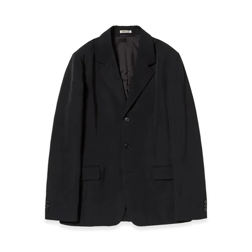 AURALEE High-Twist Wool Linen Twill Jacket "Black"