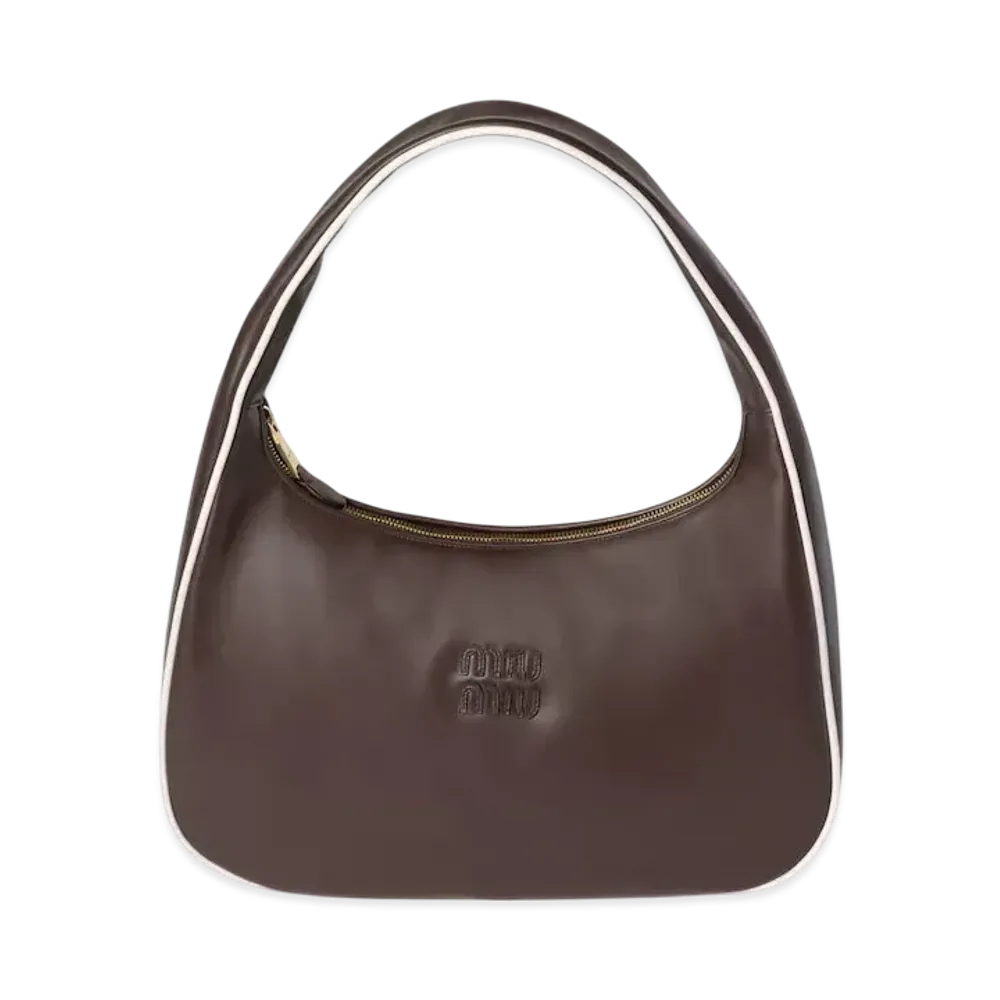 MIUMIU Wander Leather Bag "Brown/White"