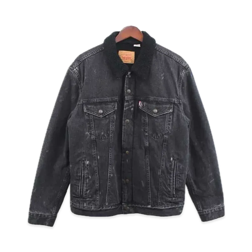 Supreme x Levi's Bleached Sherpa Trucker Jacket "Black"