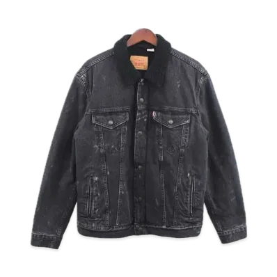 Supreme x Levi's Bleached Sherpa Trucker Jacket "Black"