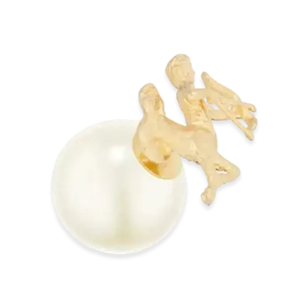 Dior Tribales Sagittarius Earring Metal and a White Resin Pearl Online Exclusive "Gold"
