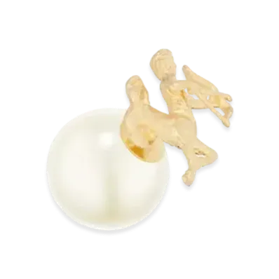 Dior Tribales Sagittarius Earring Metal and a White Resin Pearl Online Exclusive "Gold"