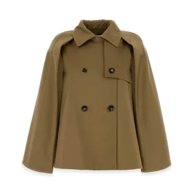 LOEWE Women's Gabardine Cape "Camel/Beige"