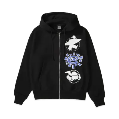 Stussy x Always Do What You Should Do Stack Zip Hoodie "Black"