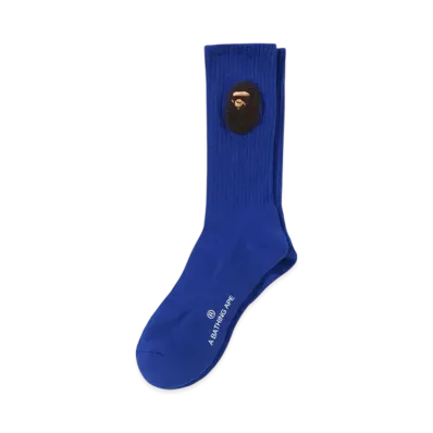 A BATHING APE Balloon Yarn Ape Head Socks "Blue"