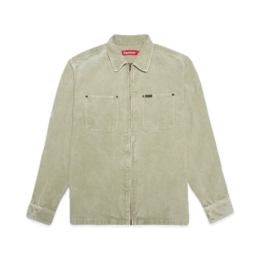 Supreme Washed Corduroy Zip Up Shirt "Tan"