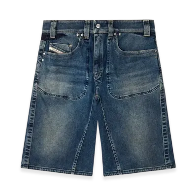 Diesel D-Macro-Re Short Bermuda Shorts In Rehab Denim "Dark Blue"