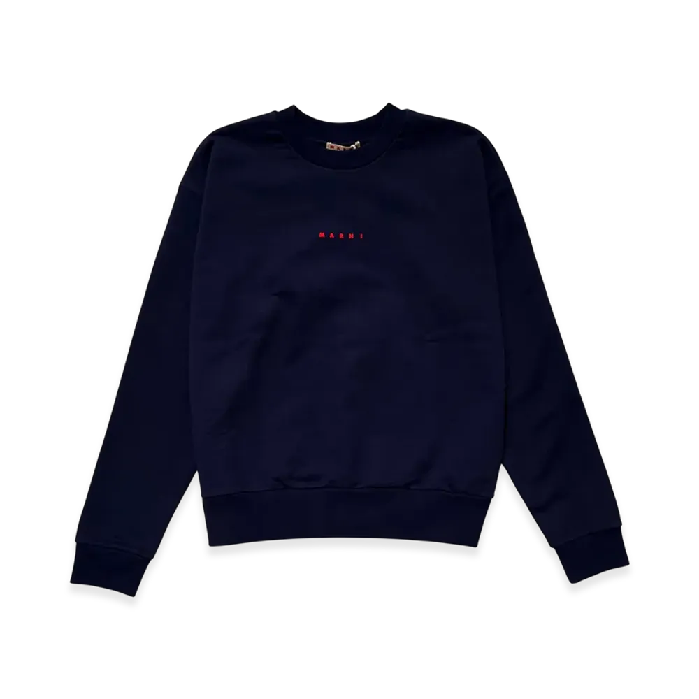 MARNI Mini Logo Organic Cotton Sweatshirt "Navy"