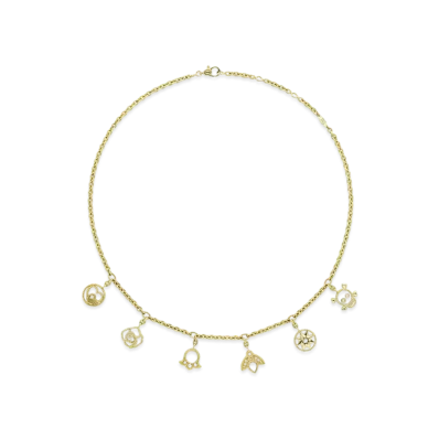 Dior Rose des Vents Necklace Diamonds and Mother-of-Pearl "Yellow Gold"