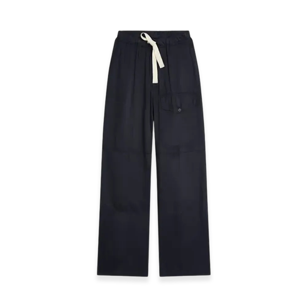 DRIES VAN NOTEN Viscose Drawstring Pants "Navy"