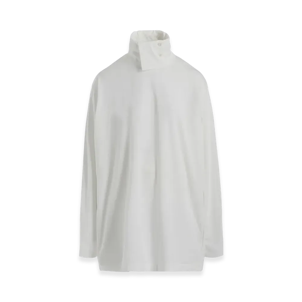 Ground Y Cotton Jersey Turtleneck Long Sleeved T-Shirt "White"