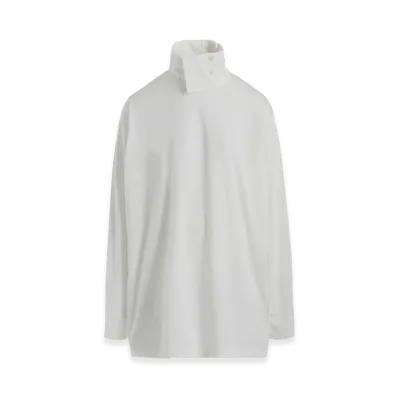 Ground Y Cotton Jersey Turtleneck Long Sleeved T-Shirt "White"