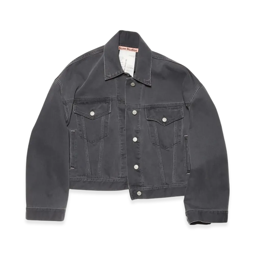 Acne Studios Relaxed Cropped Fit Denim Jacket "Dark Grey"
