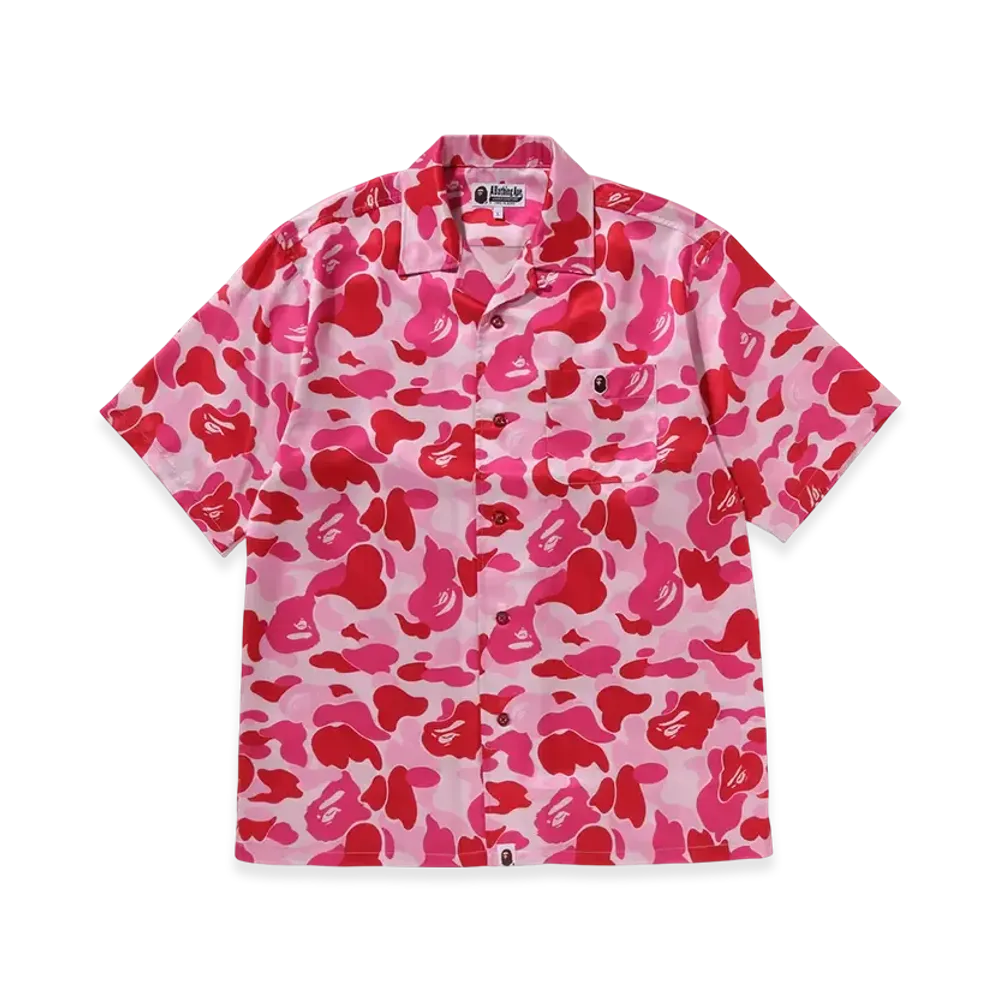 A BATHING APE ABC Camo Open Collar SS Shirts "Pink"