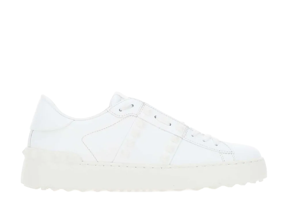 Valentino Garavani Women's White Leather Rockstud Untitled Sneakers "White"