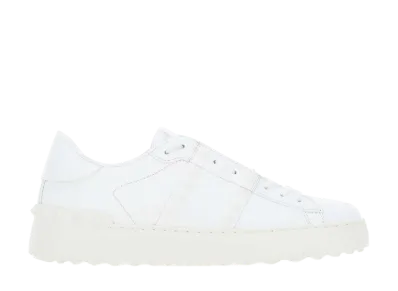 Valentino Garavani Women's White Leather Rockstud Untitled Sneakers "White"