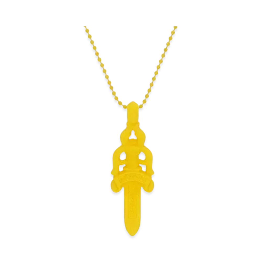 Chrome Hearts Rubber Large Dagger Silicon Necklace "Yellow"